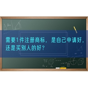 需要1件注册商标，是自己申请好，还是买别人的好？