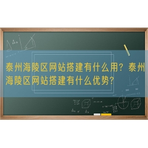 泰州海陵区网站搭建有什么用？泰州海陵区网站搭建有什么优势?