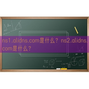 ns1.alidns.com是什么？ns2.alidns.com是什么？