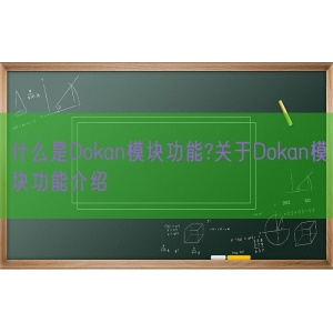 什么是Dokan模块功能?关于Dokan模块功能介绍