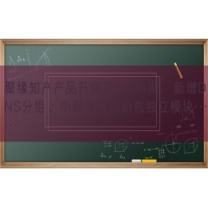 聚缘知产产品升级第2306期：新增DNS分组、小程序增加消息独立模块……