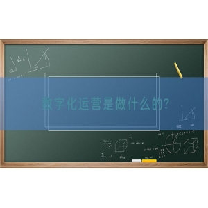 数字化运营是做什么的?