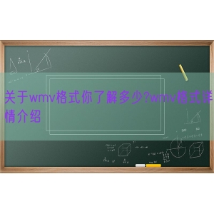 关于wmv格式你了解多少?wmv格式详情介绍